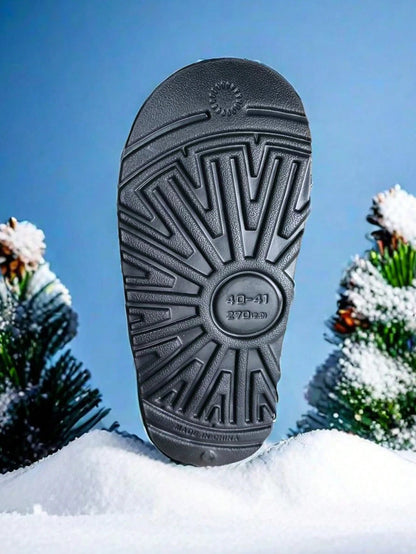 Women’s Warm Fur-Lined Thick Sole Slippers with Bow Decor – Cozy Winter Indoor Shoes