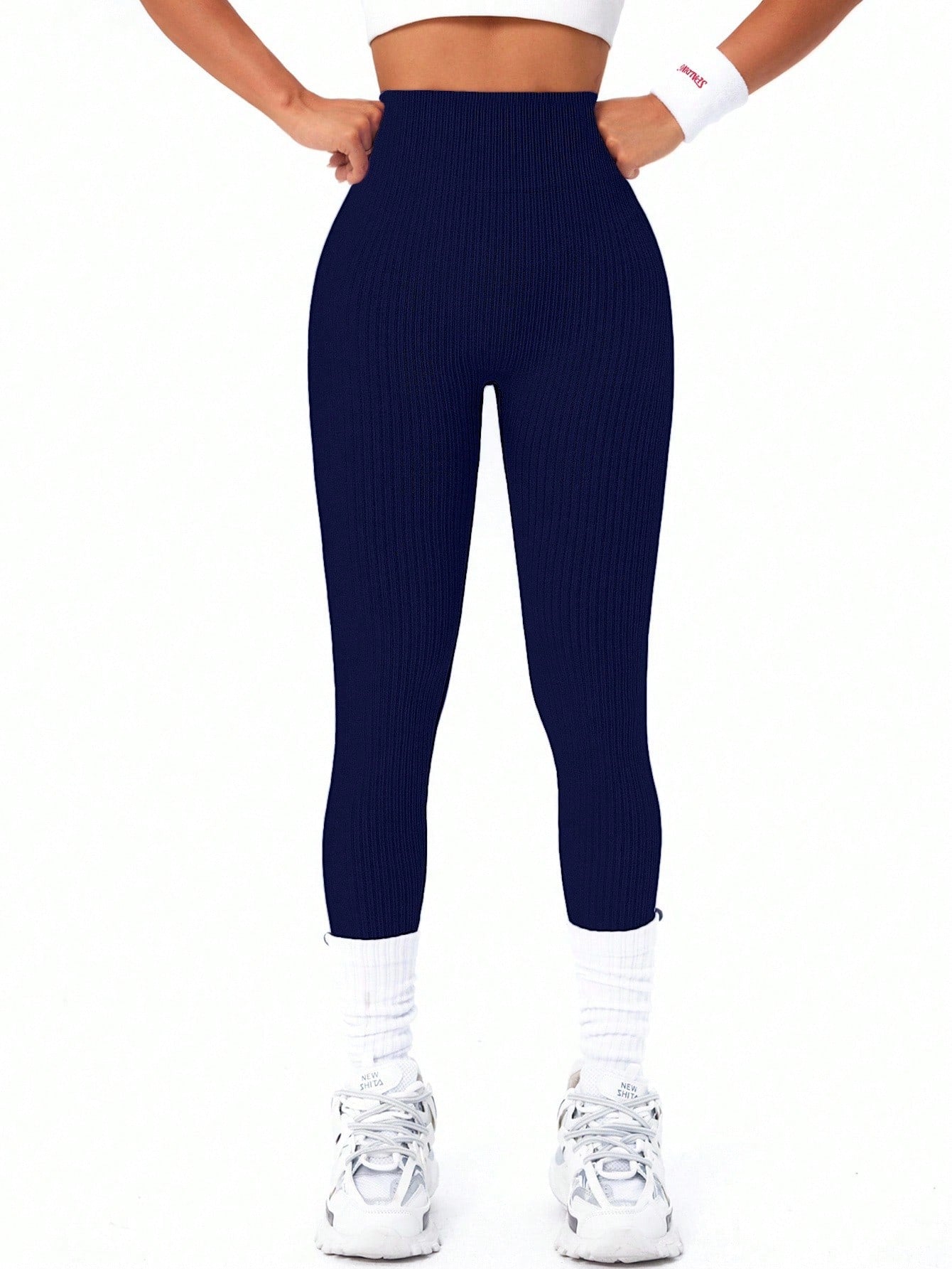 Women’s Seamless High-Waist Ribbed Yoga Leggings – Tummy Control Quick-Dry Fitness Pants