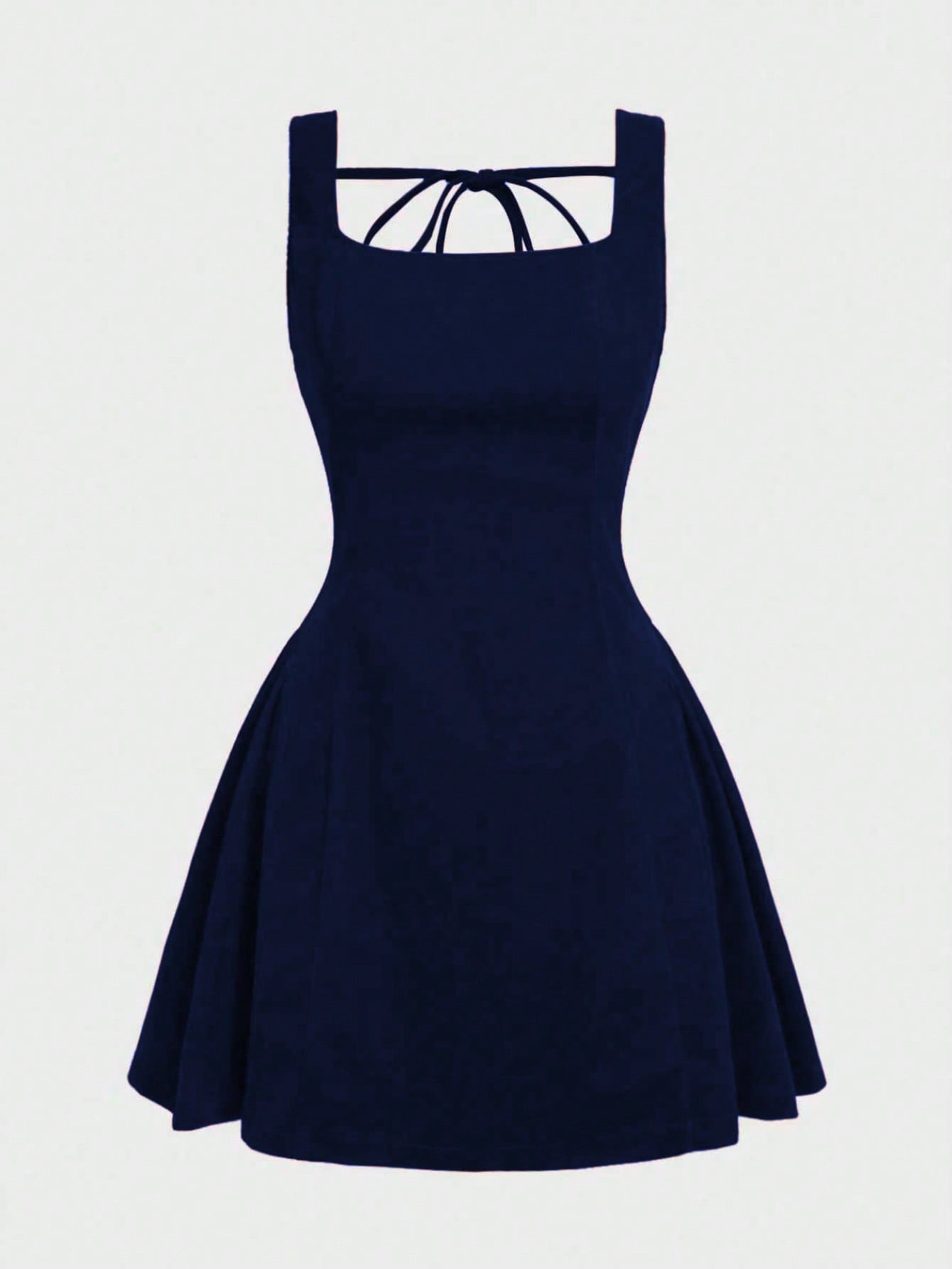 Women’s Velvet A-Line Mini Dress – Elegant Square Neck Sleeveless Party Dress