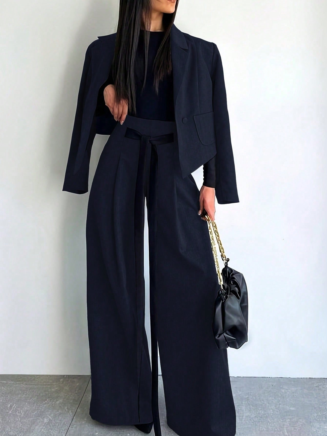 two piece green blazer pants set women