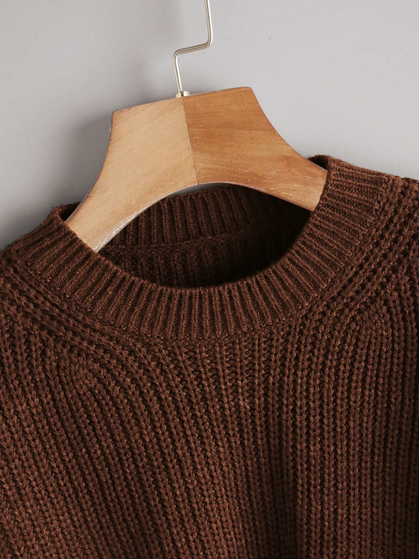 Women's Drop Shoulder Knit Sweater – Cozy Rib-Knit Long Sleeve Pullover