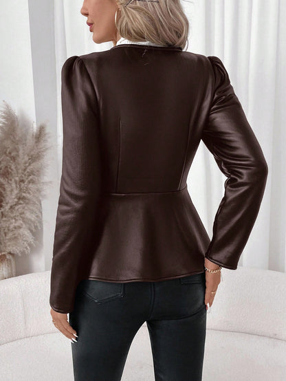 Women’s Faux Leather Fur Lined Jacket – Thick Winter Coat with Zipper Closure