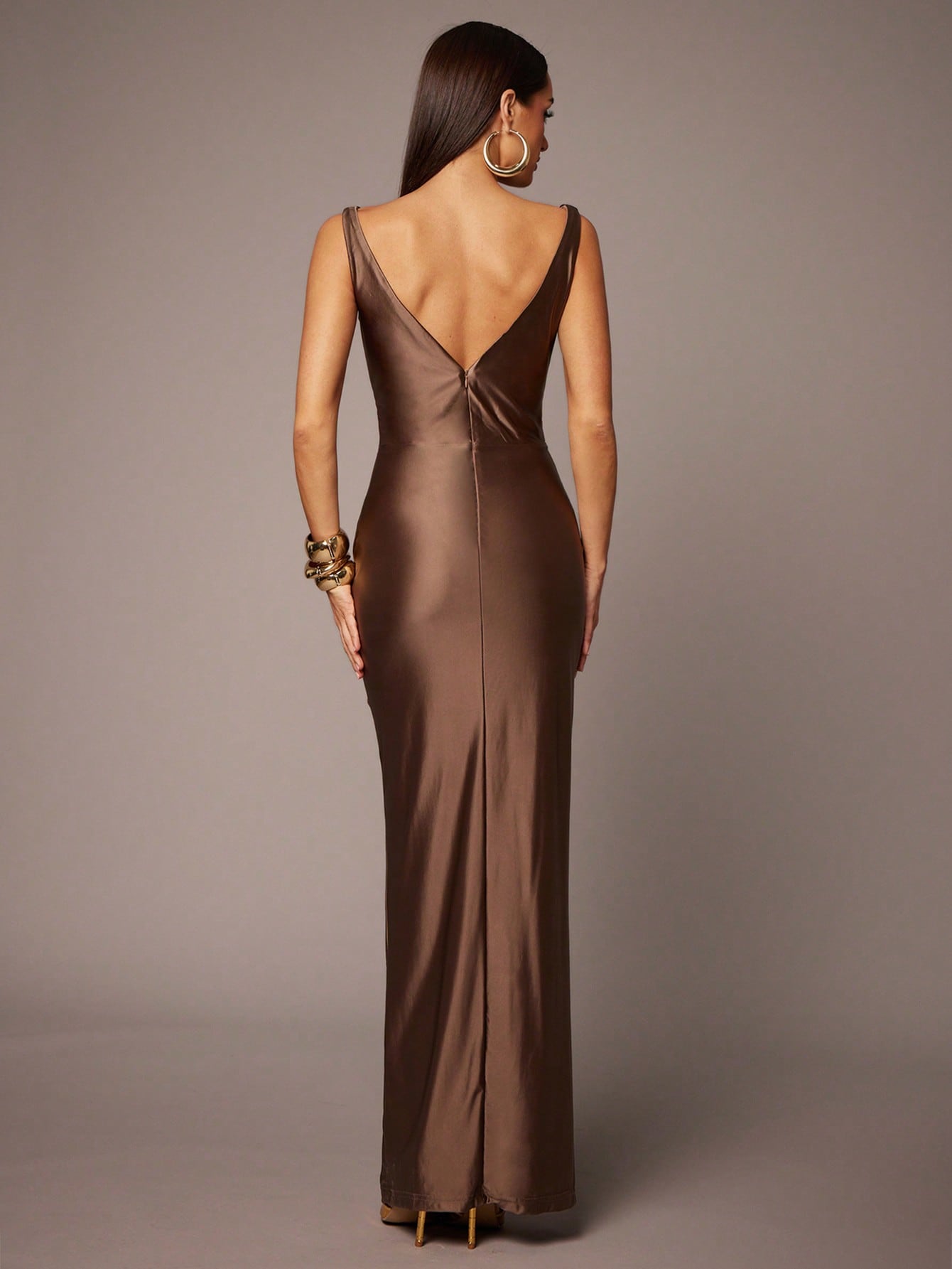 womens_satin_evening_gown_brown