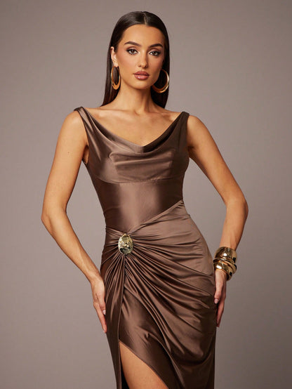 womens_satin_evening_gown_brown
