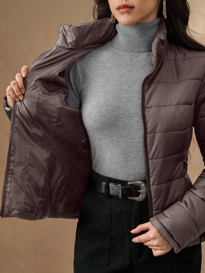 winter quilted zip up jacket for women Nushes