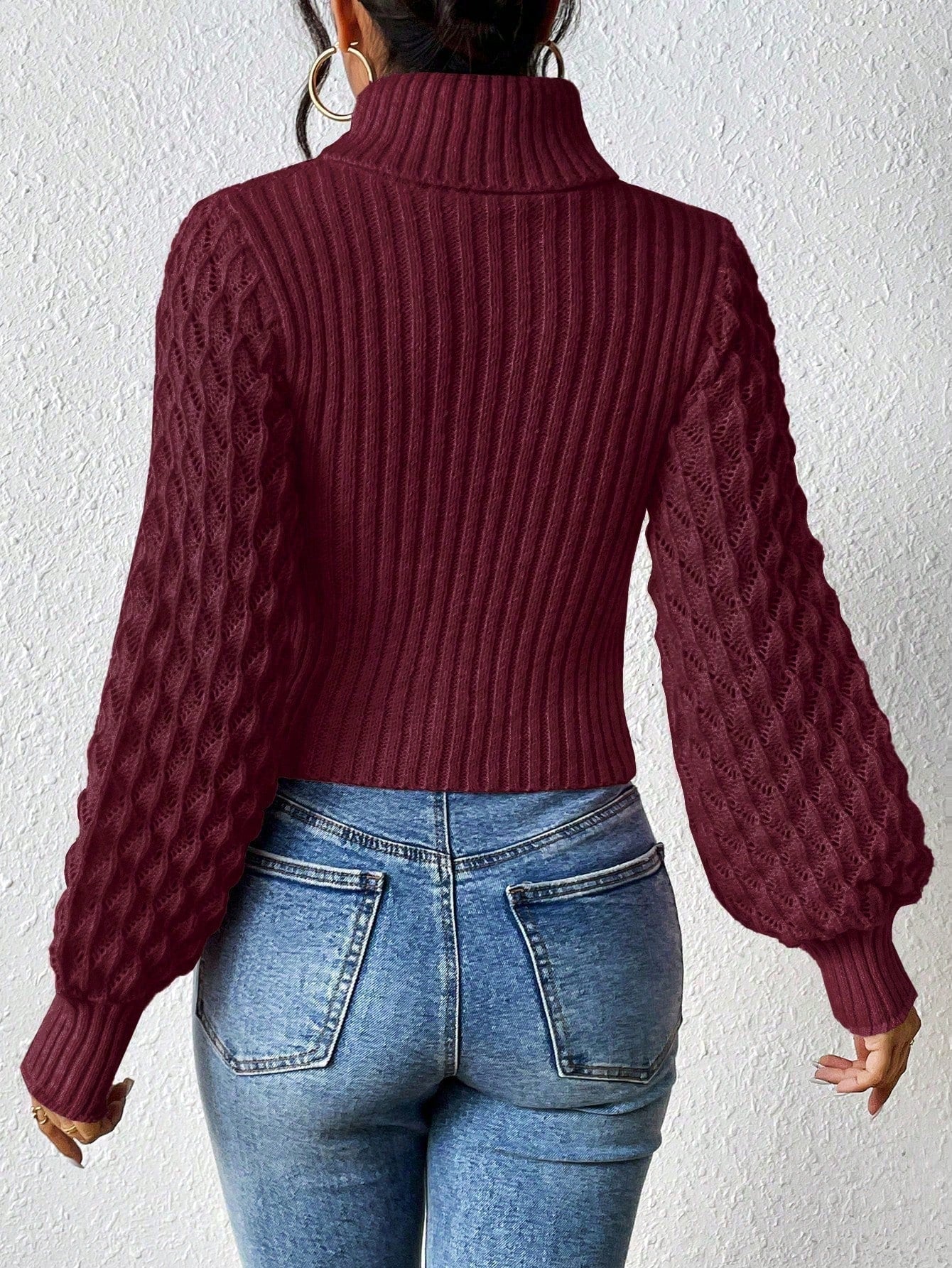 elegant turtleneck knit sweater for women Nushes