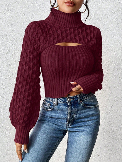 elegant turtleneck knit sweater for women Nushes