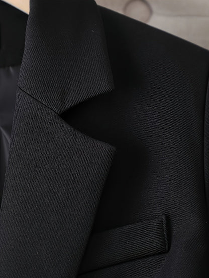 Women's Elegant Suit Jacket with One Button Closure