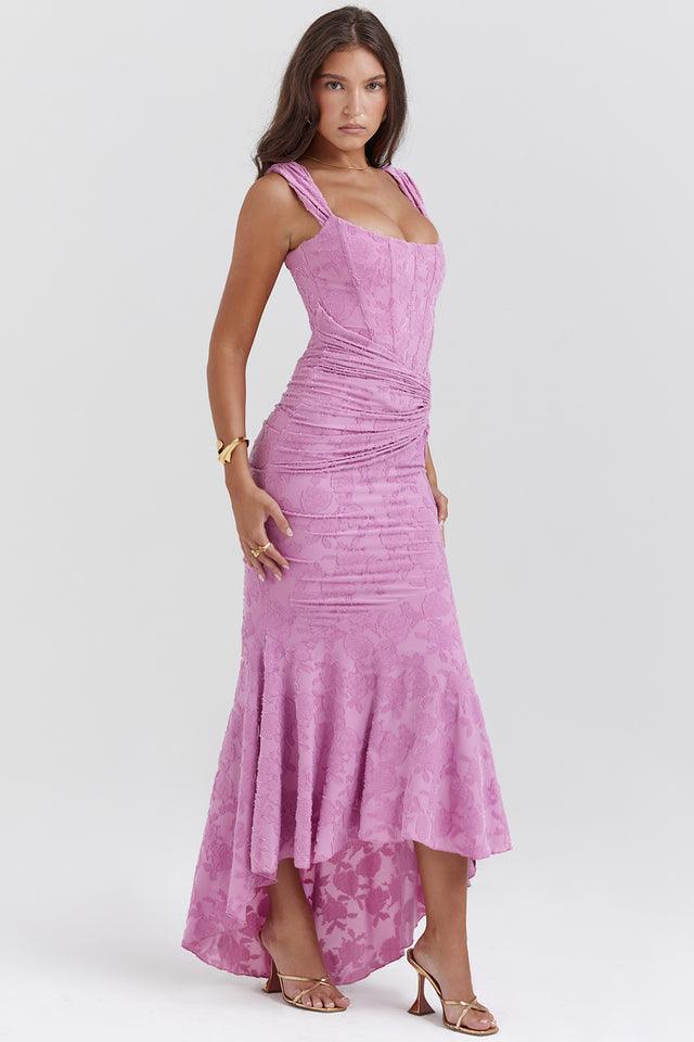 Élise Robe Midi à Imprimé Fleuri