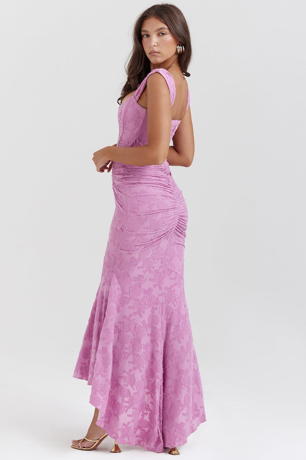 Élise Robe Midi à Imprimé Fleuri