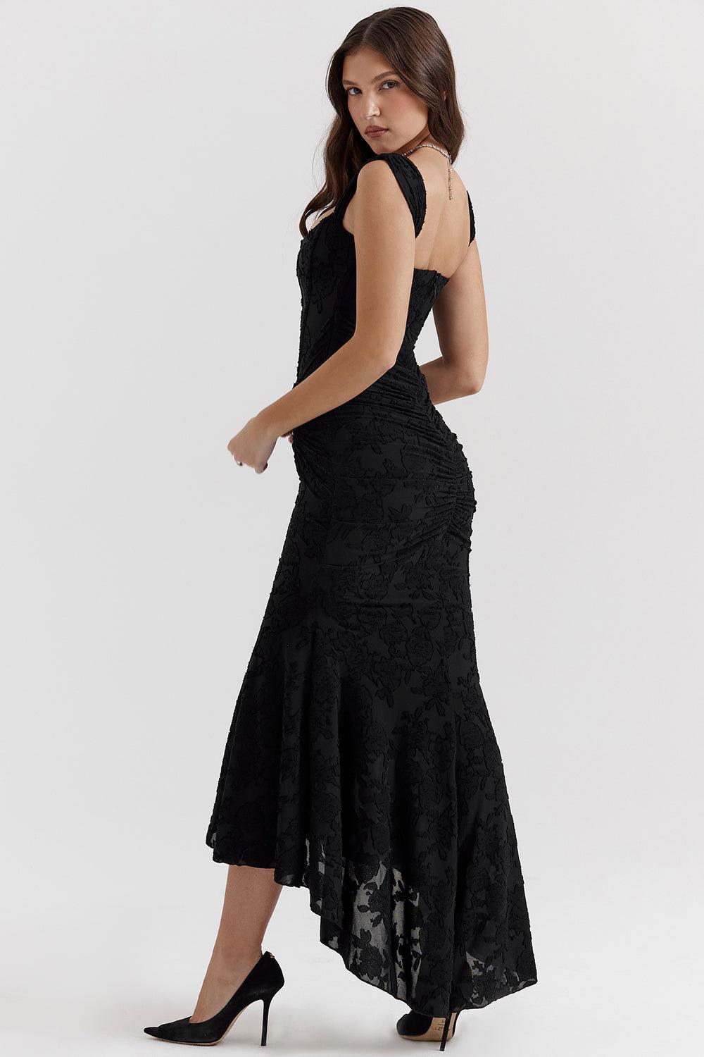 Élise Robe Midi à Imprimé Fleuri