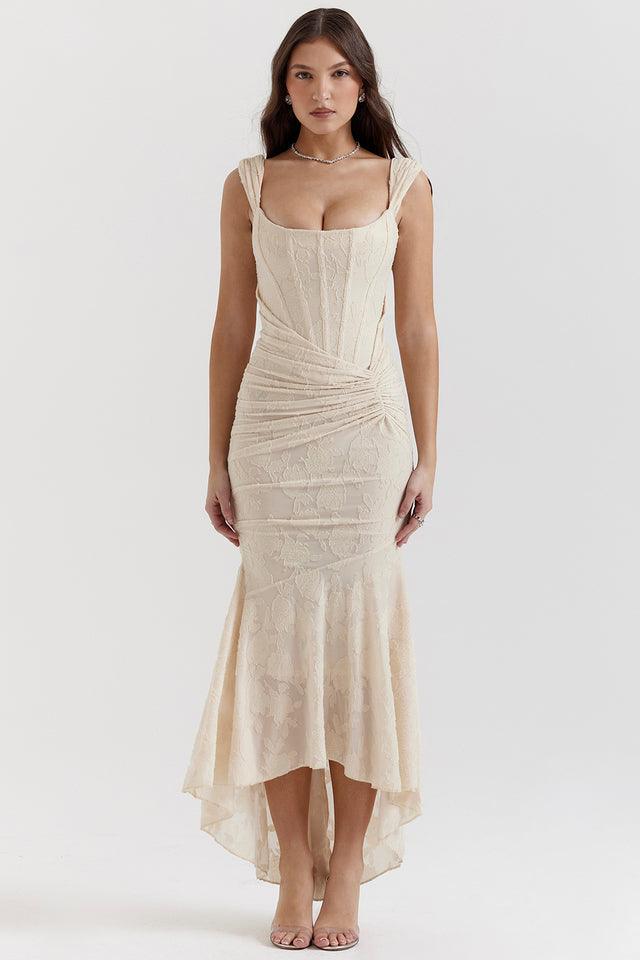 Élise Robe Midi à Imprimé Fleuri