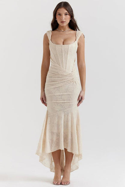 Élise Robe Midi à Imprimé Fleuri