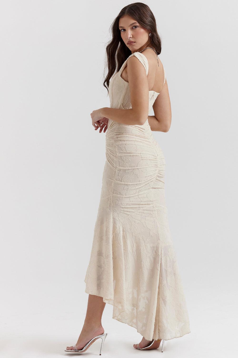 Élise Robe Midi à Imprimé Fleuri