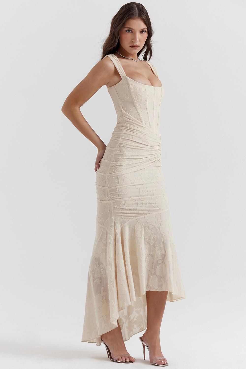 Élise Robe Midi à Imprimé Fleuri