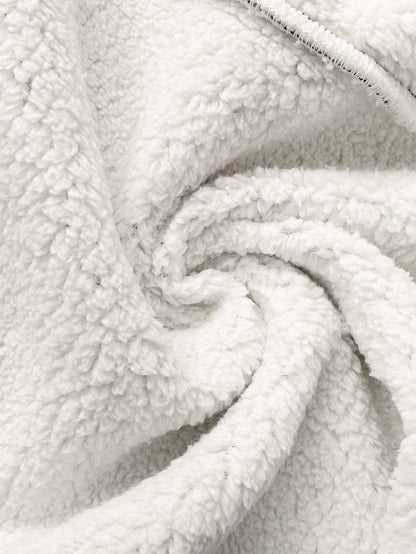 Women’s Faux Leather Fur Lined Jacket – Thick Winter Coat with Zipper Closure