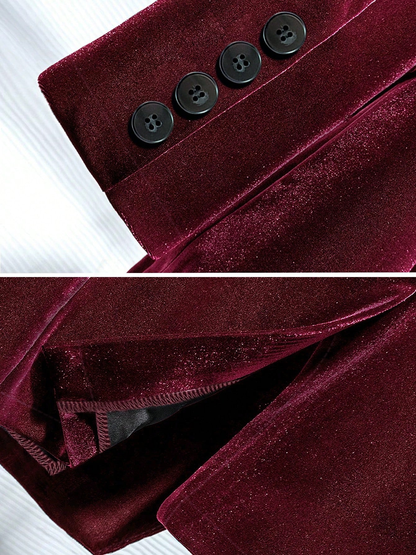 Women’s Velvet Blazer – Elegant Wine Red One Button Tailored Jacket