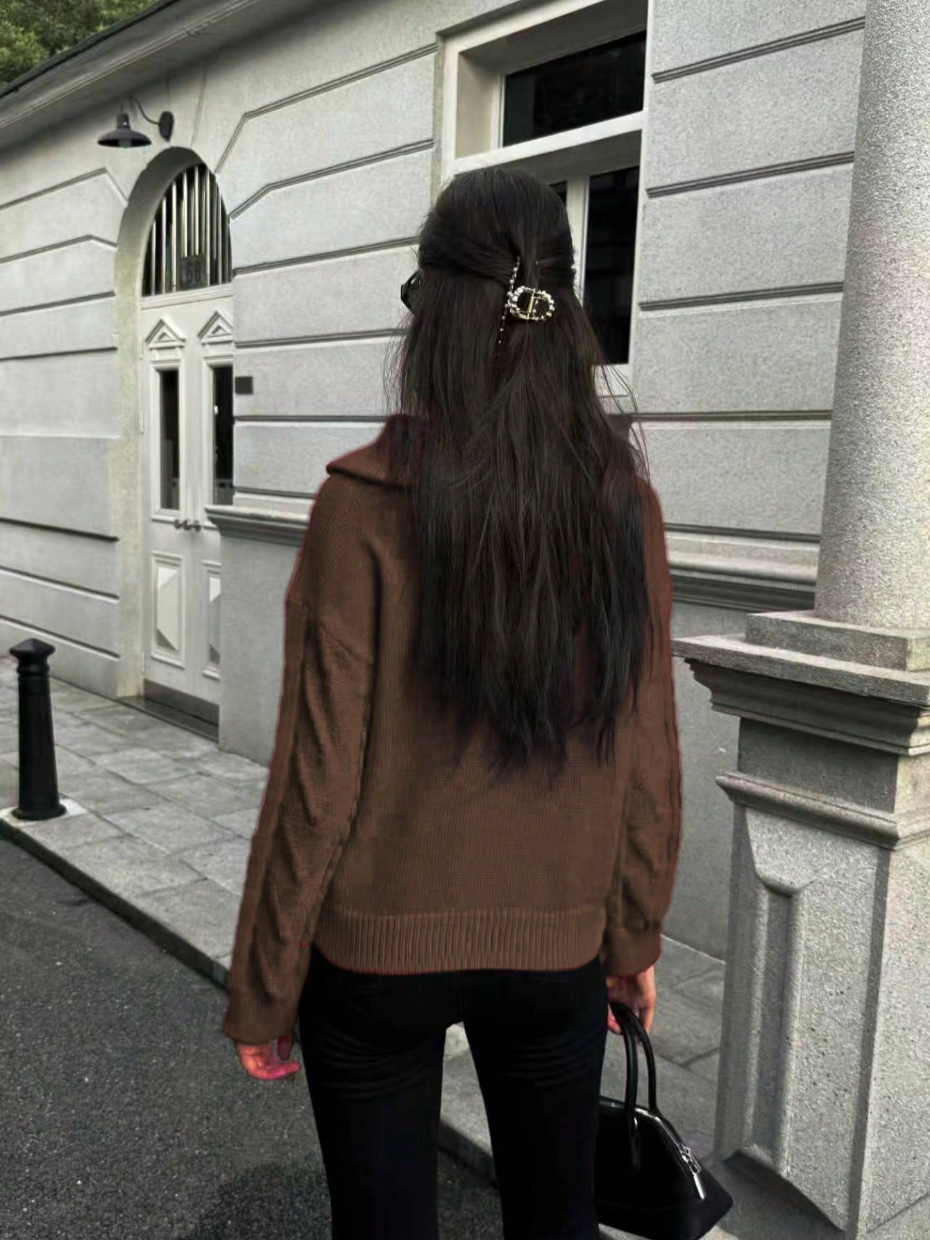 zip-up winter pullover knit top Women. Nushes 