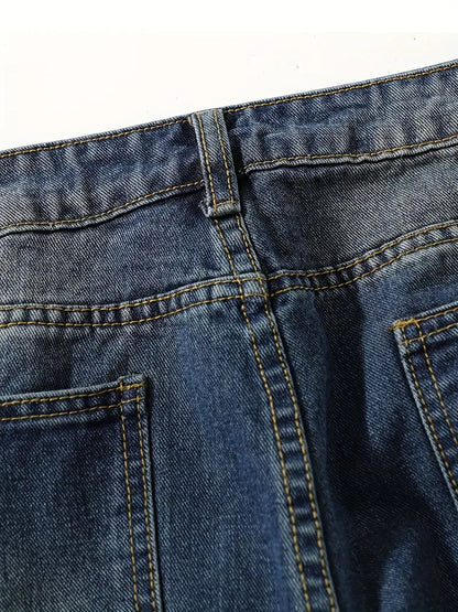 Jean ample taille haute décontracté pour femme