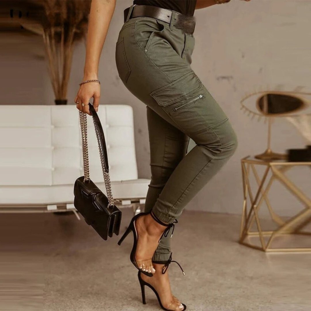 Jogging cargo ajusté confortable avec poches pour femme