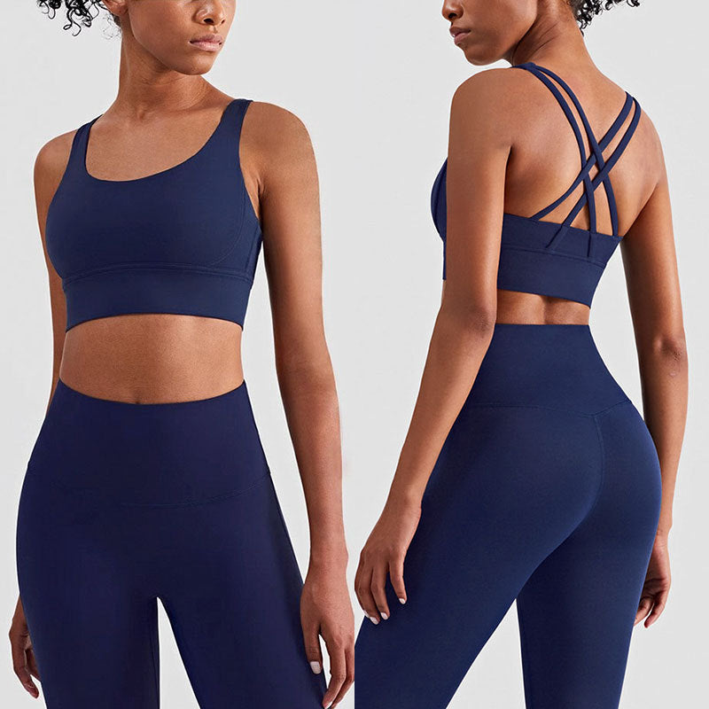 Damesportssæt - Højtaljede leggings & Racerback BH - Til Gym og Yoga