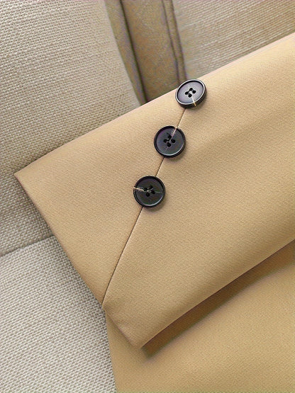 Women's Elegant Suit Jacket with One Button Closure
