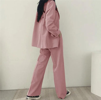 Women's Suit – Oversized Blazer and High Waisted Trousers – Slim Fit Casual Chic Style