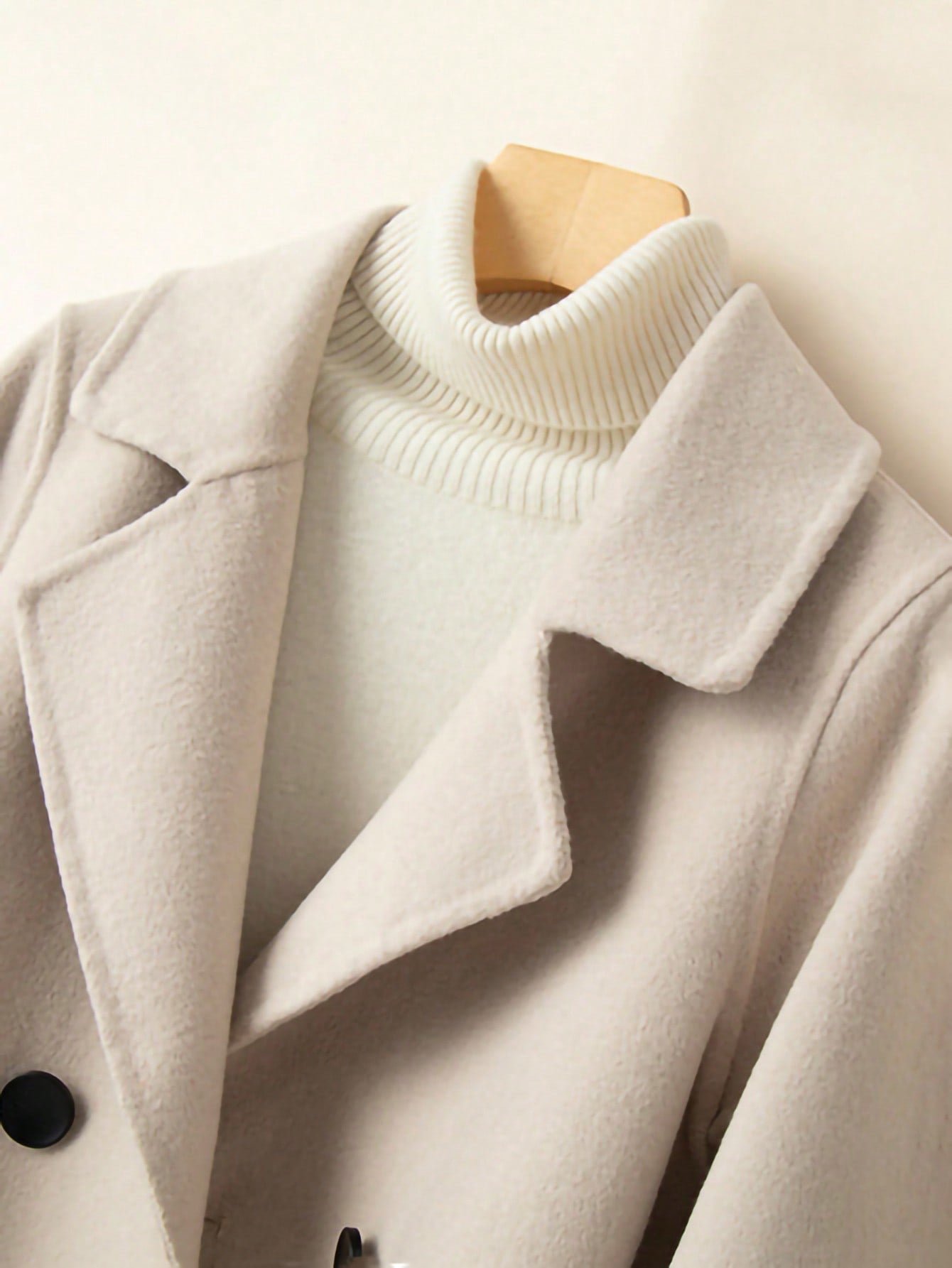 Women’s double-sided apricot wool overcoat – warm winter coat for women, Nushes 