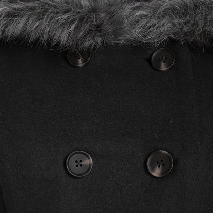 Femme Manteau Croisé à Capuche en Fourrure pour l’Hiver