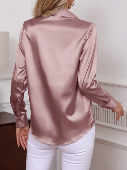 elegant satin shirt for women