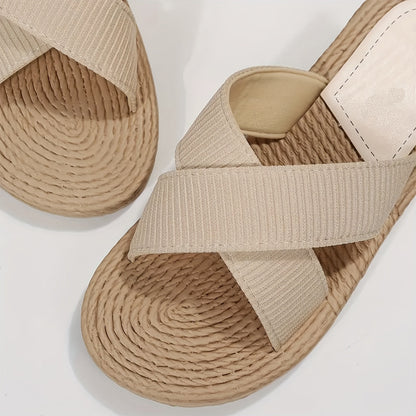 Sandales d’Été Légères pour Femmes – Brides Croisées et Semelle Antidérapante