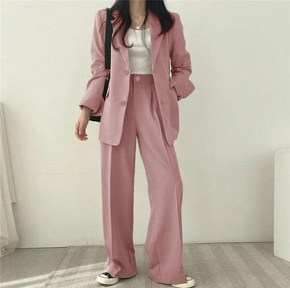Women's Suit – Oversized Blazer and High Waisted Trousers – Slim Fit Casual Chic Style