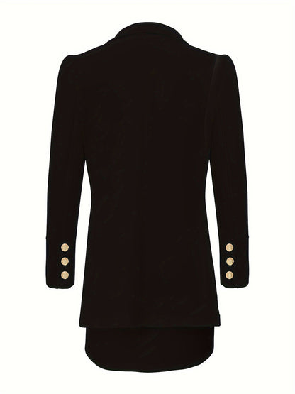 Women's Blazer - Double Breasted Treatored Fit - Gold Buttondetaljer - Formel slid