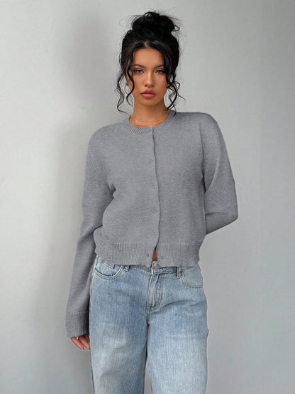 Women’s Casual Knit Sweater – Soft Long Sleeve Cropped Pullover Top