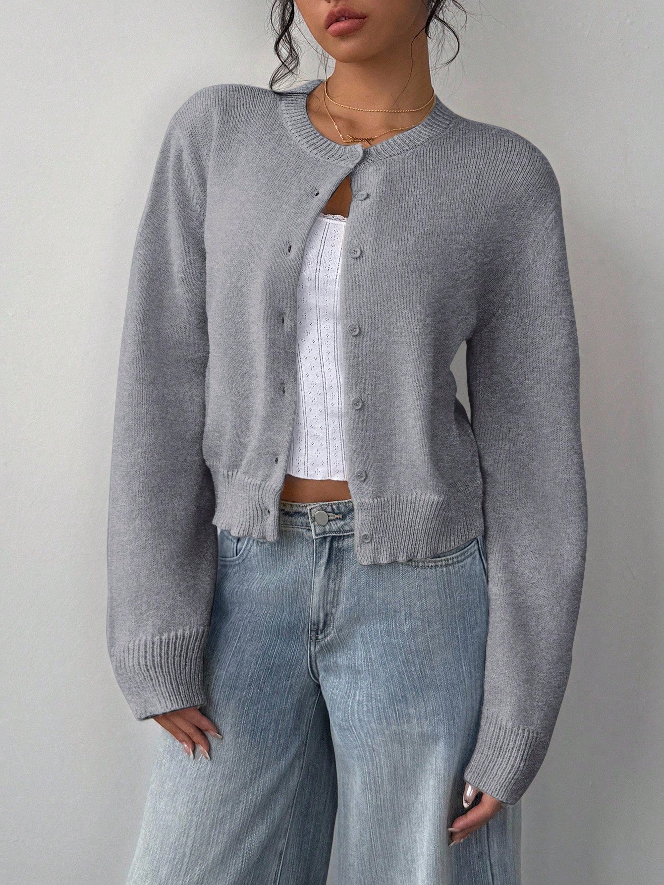 Women’s Casual Knit Sweater – Soft Long Sleeve Cropped Pullover Top