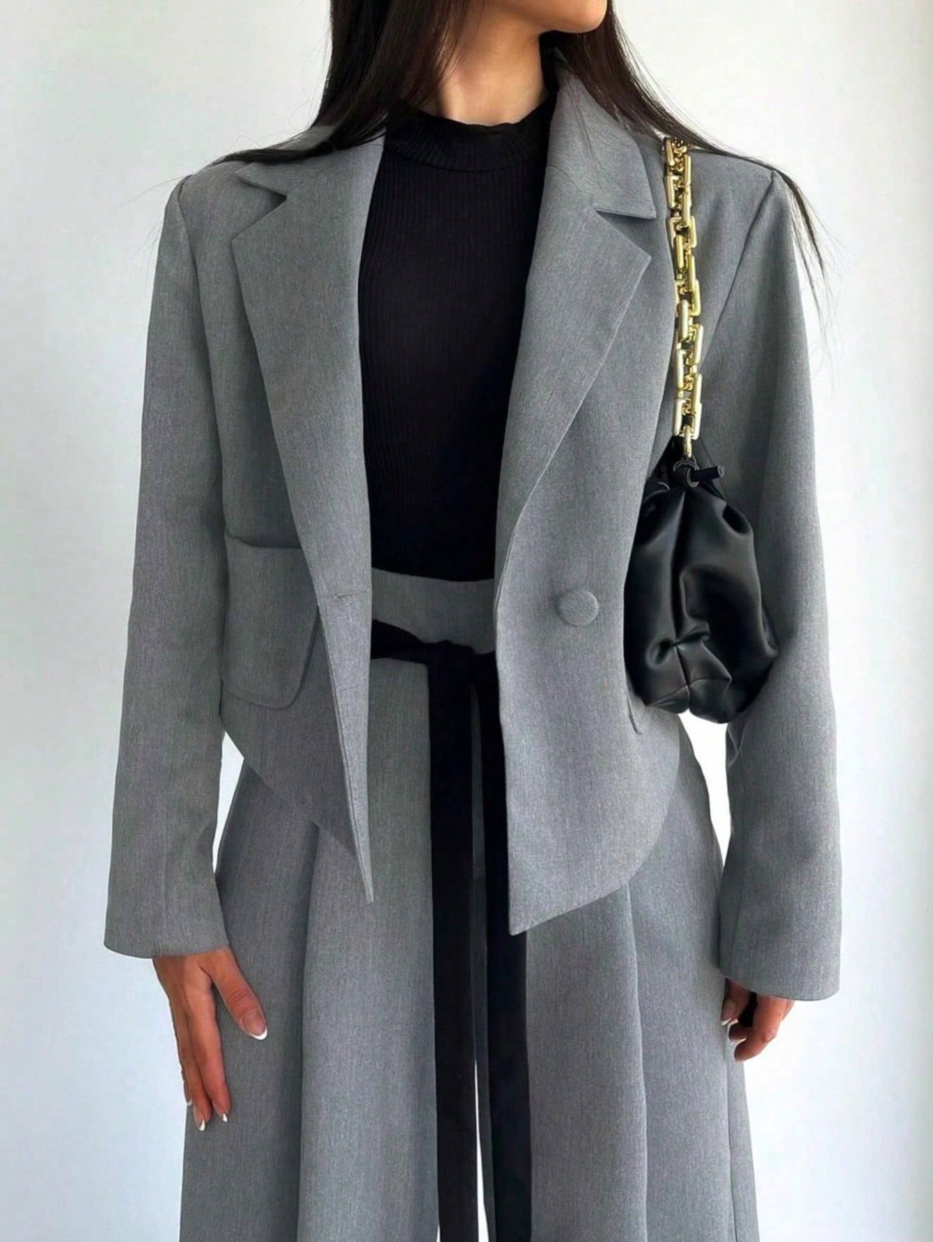 two piece green blazer pants set women