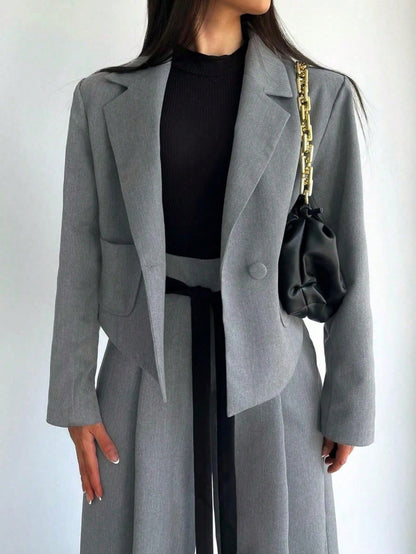 two piece green blazer pants set women