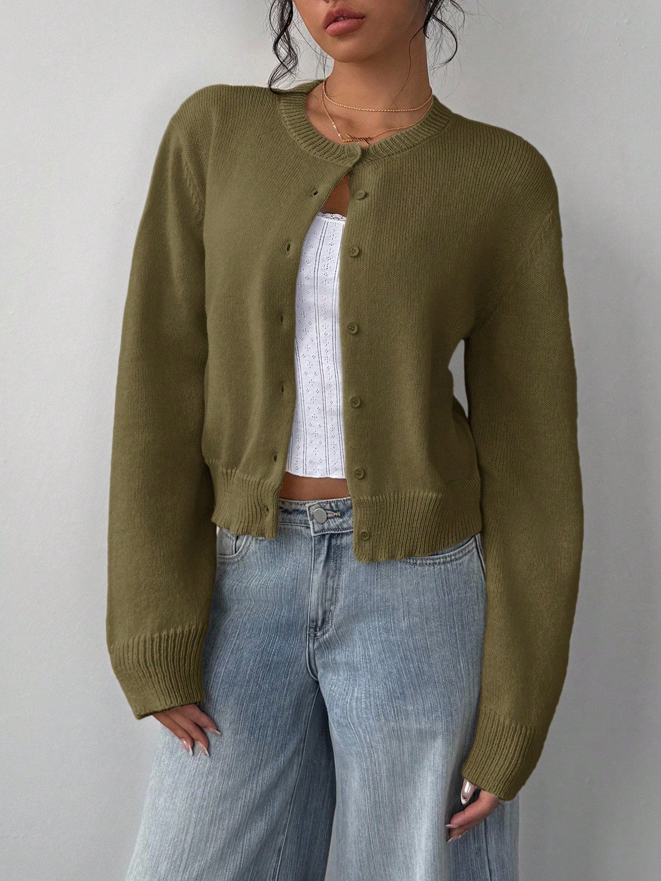 Women’s Casual Knit Sweater – Soft Long Sleeve Cropped Pullover Top