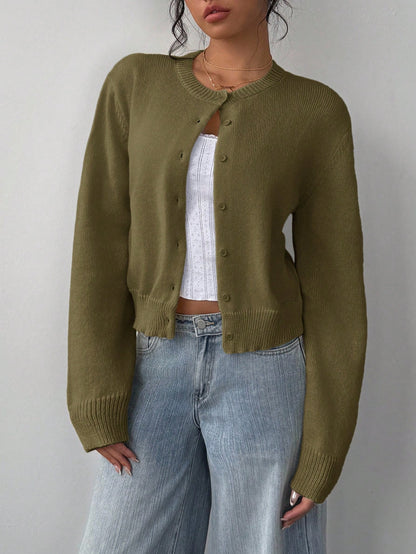 Women’s Casual Knit Sweater – Soft Long Sleeve Cropped Pullover Top