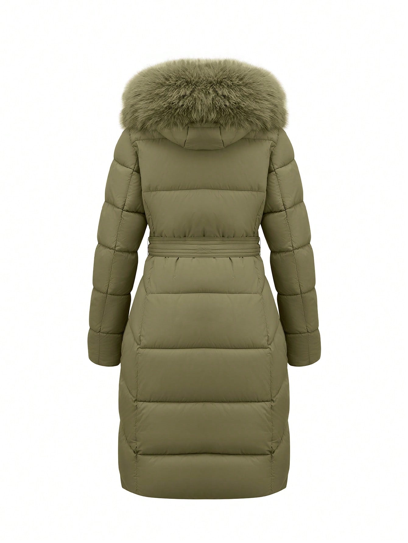 Women’s Luxury Faux Fur Hooded Winter Coat – Thick Warm Quilted Jacket