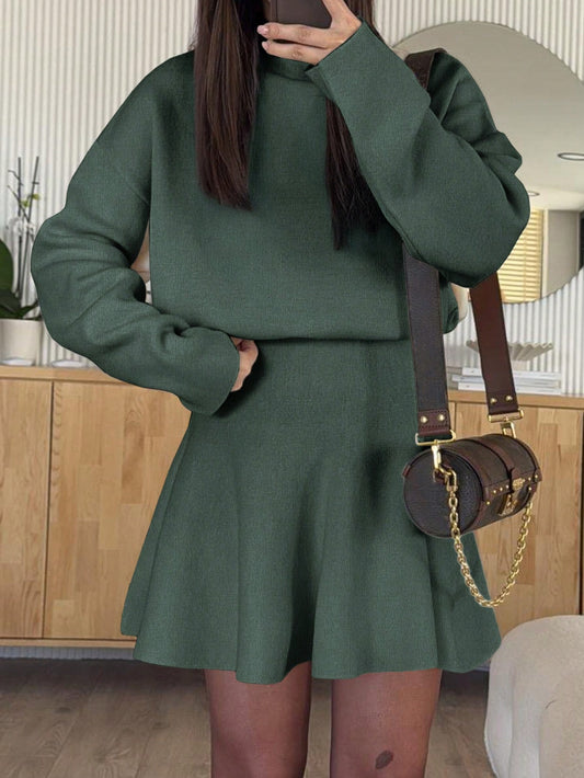 Women’s Knit Sweater Dress – Long Sleeve Ribbed Pullover Mini Dress