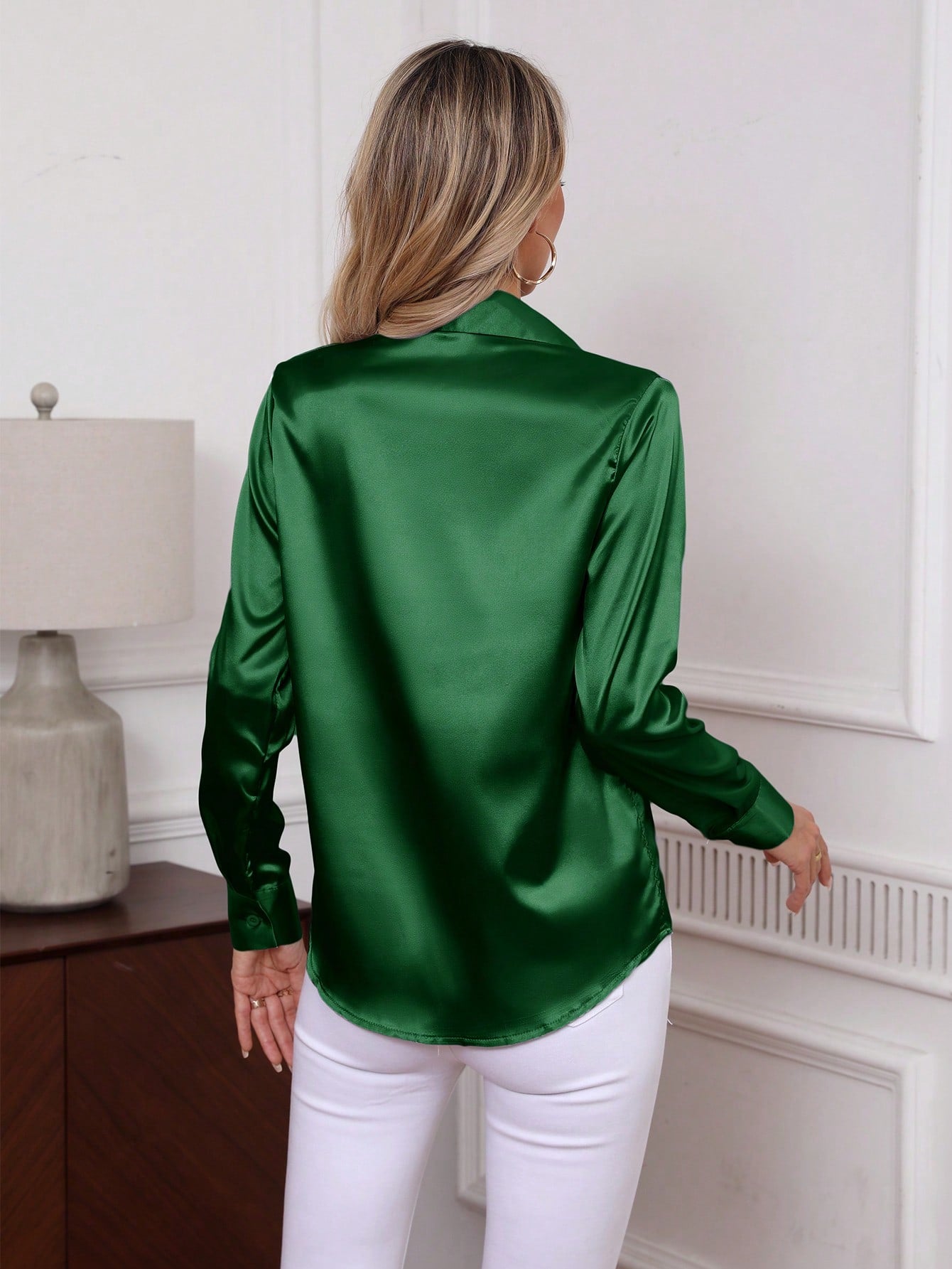 elegant satin shirt for women