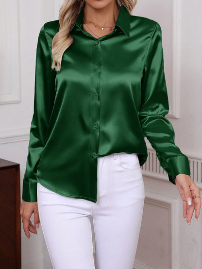 elegant satin shirt for women