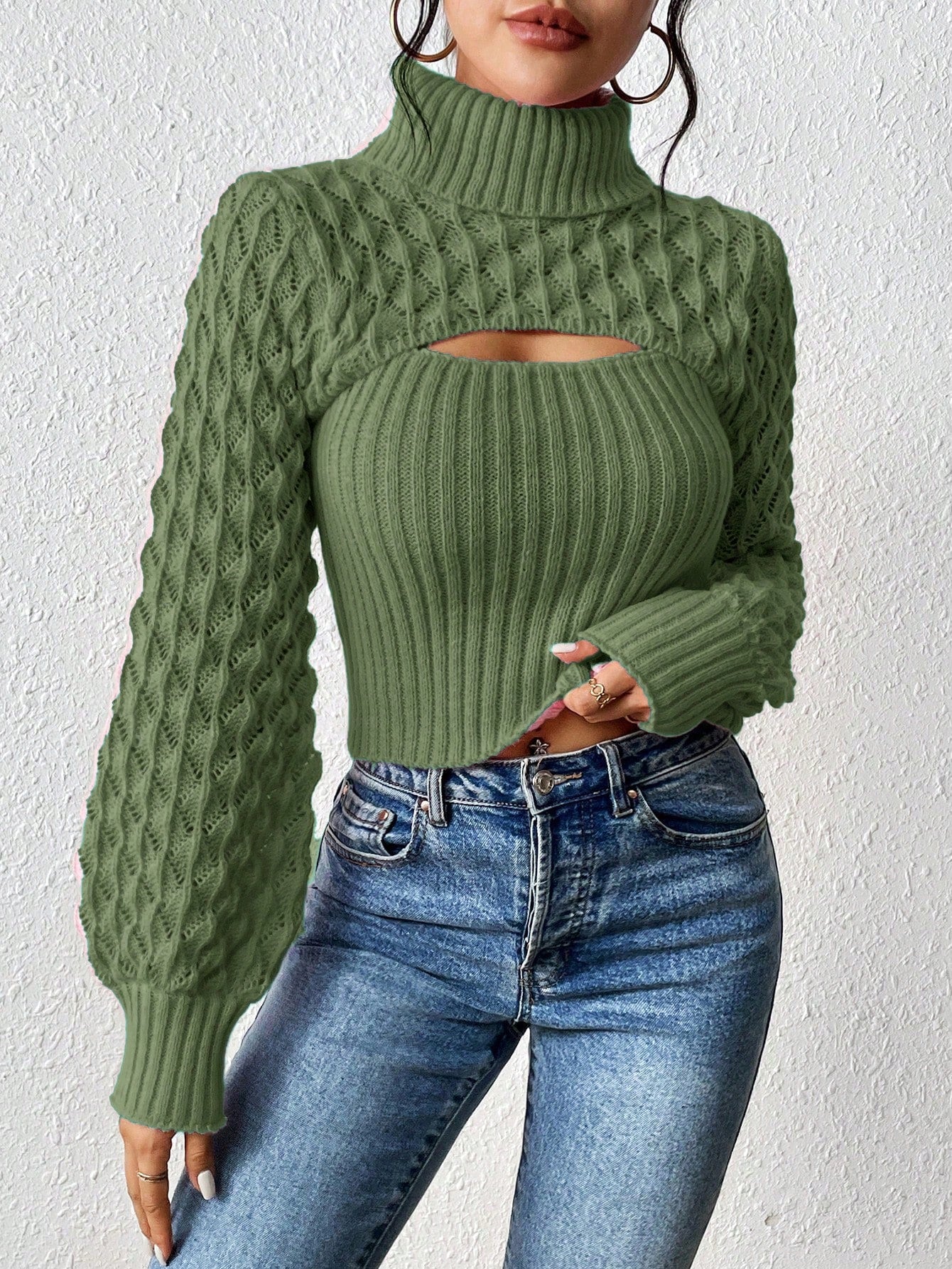 elegant turtleneck knit sweater for women Nushes