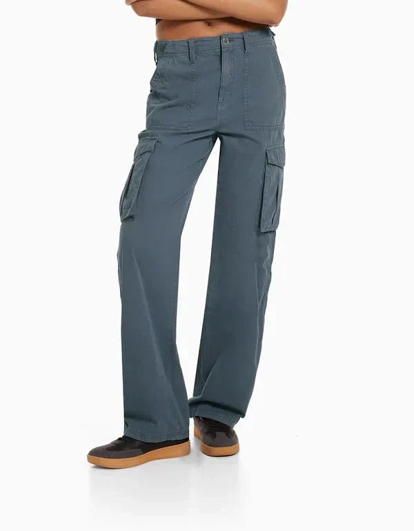 Pantalon cargo ample à jambes larges pour femme