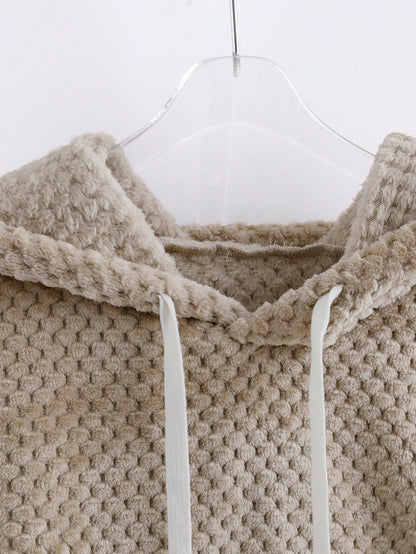 women’s sherpa fleece patchwork hoodie Nushes