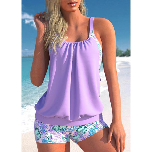 Women's 2 Piece Swimsuit with Tankini Top and Matching Bottoms