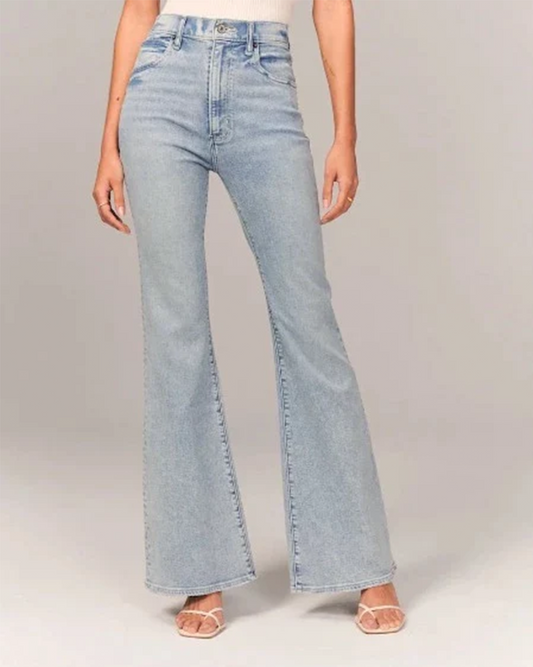 Jean évasé taille haute pour femme