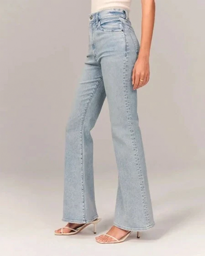 Jean évasé taille haute pour femme