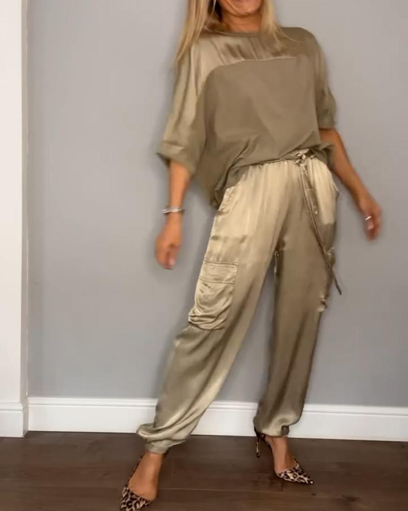 Elegant Two Piece Lounge Set for Women - Soft and Stylish Outfit
